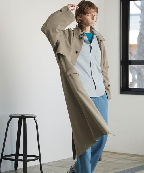 ENDER PRODUCTS ステンカラーコート M ダークネイビー メンズ