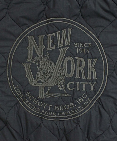 Schott N.Y.C（ショット） パーカー QUILTED COMBI. ZIP HOODED メンズ