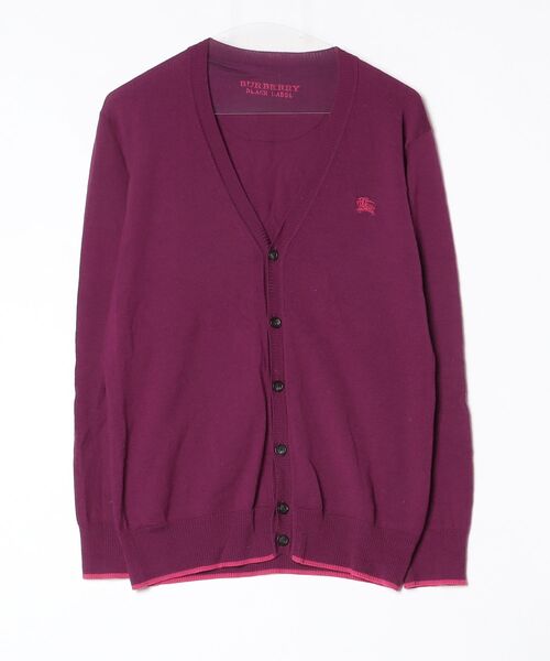 BURBERRY BLACK LABEL」 ニットカーディガン 3 レッド メンズ Burberry 