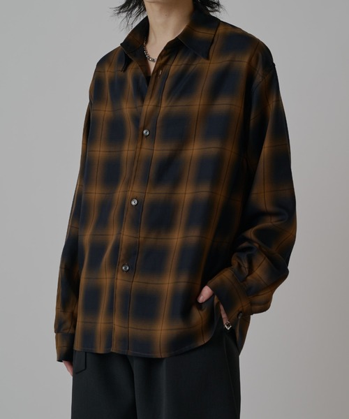 Lui's（ルイス） シャツ オンブレーチェックオーバーシャツ メンズ