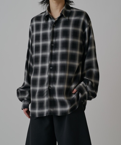 Lui's（ルイス） シャツ オンブレーチェックオーバーシャツ メンズ