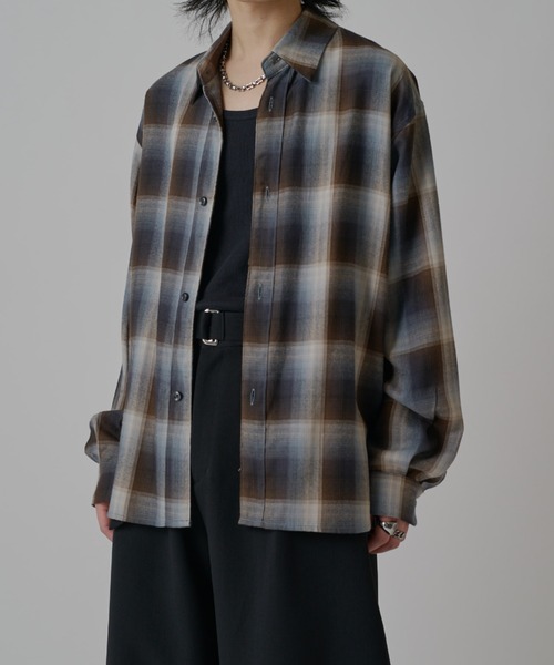 Lui's（ルイス） シャツ オンブレーチェックオーバーシャツ メンズ