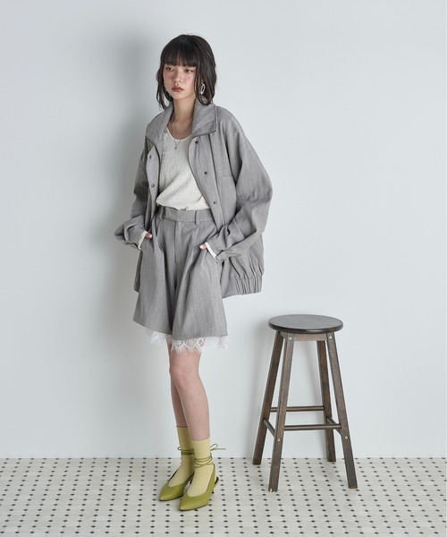 THE Yon ハーフパンツ ワイドパンツ パンツ レースレイヤードヘムピン