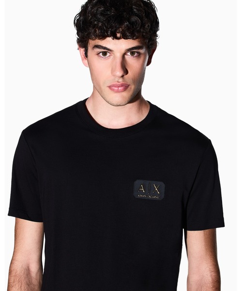 tシャツ 「A|X アルマーニ エクスチェンジ」AXロゴパッチ 半袖クルーネックTシャツ/REGULAR メンズの画像