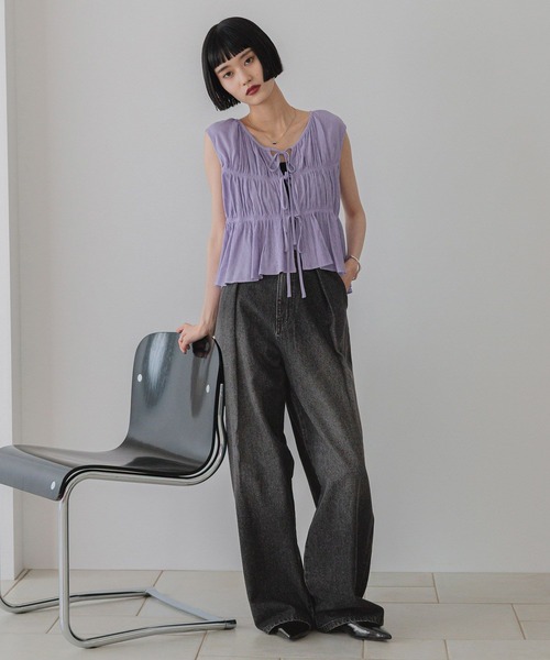 「LOWRYS FARM」 デニムパンツ LARGE ブルー レディース_画像4