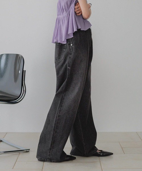 「LOWRYS FARM」 デニムパンツ LARGE ブルー レディース_画像6