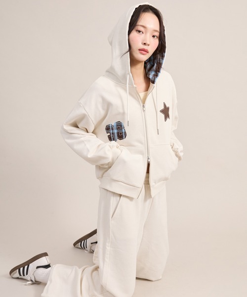 フリ様★パーカー　、セットアップ 男女兼用】ボアフリースパーカー【セットアップ着用可】 (800811128-63