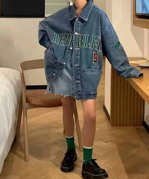 「meJane」 デニムジャケット FREE ブルー レディース_画像9