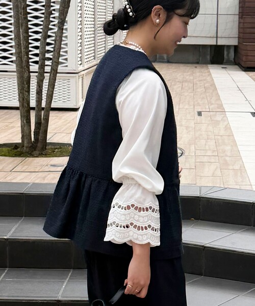 【新品】NOLLEY’S MICO COULIERリバーシブルベスト MICO COULIER（ミコクリエ） ジャケット ノーカラージャケット