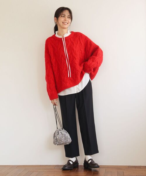 「Green Parks」 「chocol raffine robe」長袖ニット FREE グリーン レディース_画像2