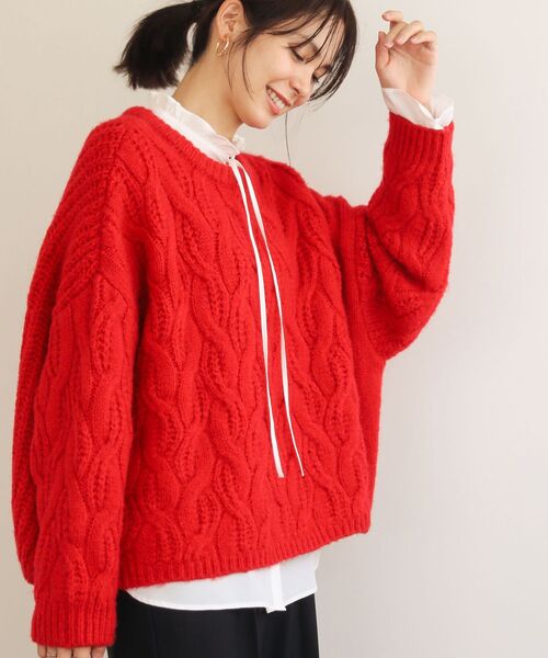 「Green Parks」 「chocol raffine robe」長袖ニット FREE グリーン レディース_画像4