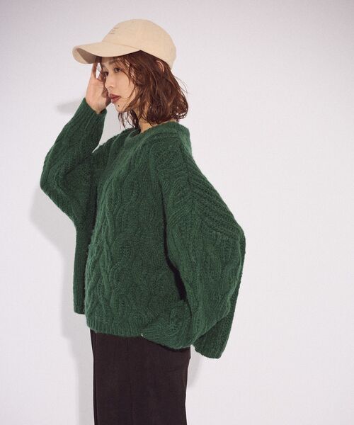 「Green Parks」 「chocol raffine robe」長袖ニット FREE グリーン レディース_画像9