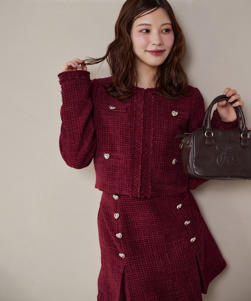 「one after another NICE CLAUP」 セットアップ FREE レッド レディース