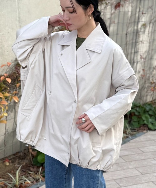 deux amour tシャツ 袖取り外しモッズトレンチコート レディース