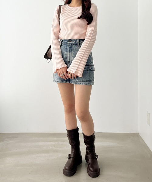 「Heather」 長袖ニット FREE アイボリー レディース_画像4