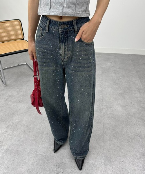 「solleim」 デニムパンツ M ネイビー レディース_画像3