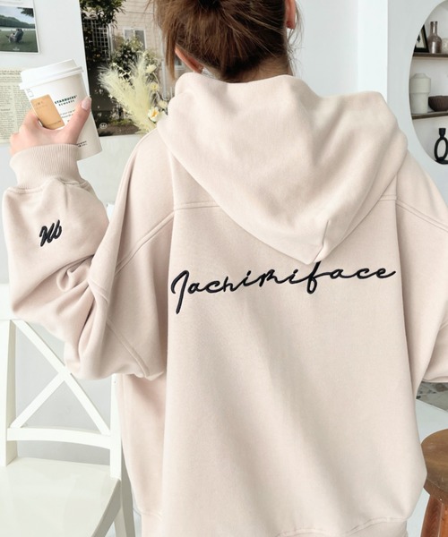 LOULOU select」 ジップアップパーカー M ベージュ レディース