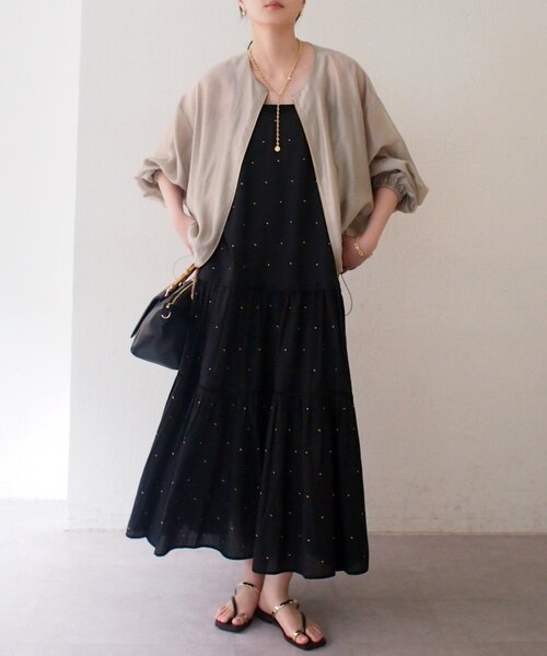 今期完売☆Loungedress ラウンジドレス シアーブルゾン ブラック☆新品 Loungedress（ラウンジドレス） ブルゾン アウター シアーバルーン