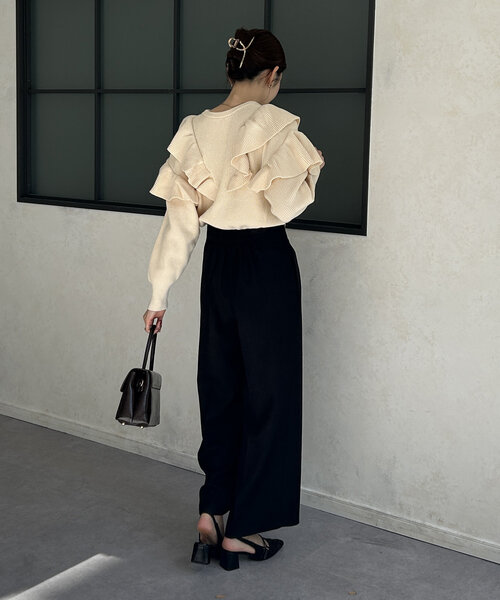 「Thevon」 長袖ニット FREE アイボリー レディース_画像8