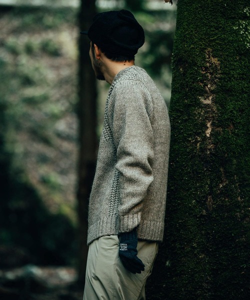 「EKAL」 長袖ニット MEDIUM チャコールグレー メンズ_画像9
