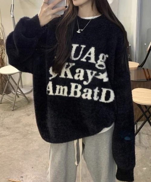 「LADY LIKE」 長袖ニット M グレー レディース_画像8