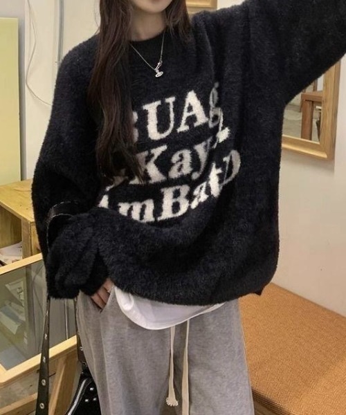 「LADY LIKE」 長袖ニット M グレー レディース_画像9