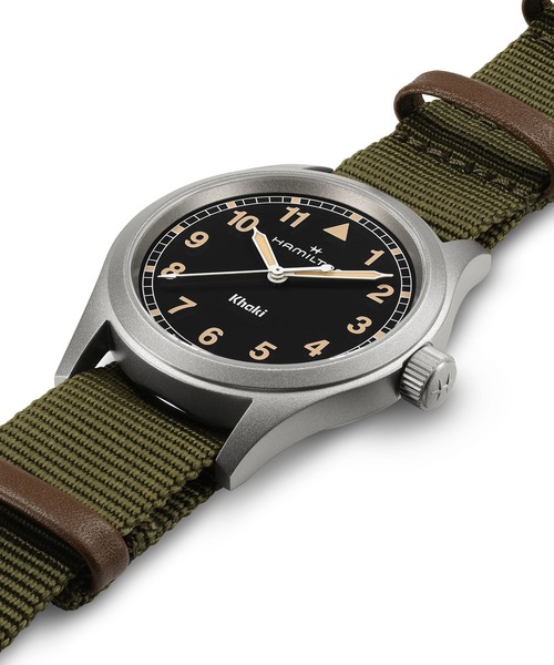 腕時計 HAMILTON 「ハミルトン」 腕時計 Khaki Field （カーキ フィールド）  クオーツ 38MM ブラック×グリーンの画像