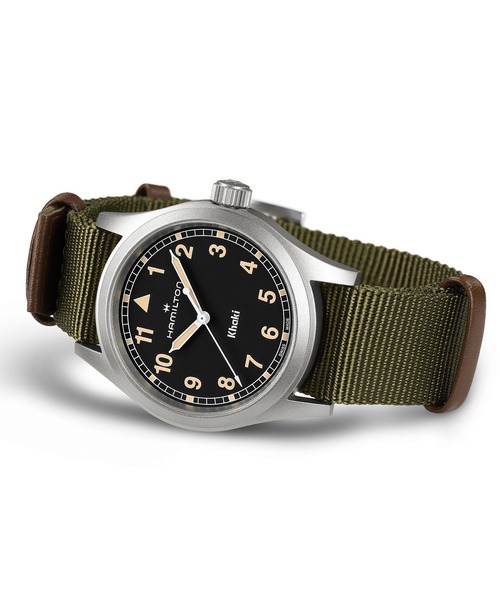 腕時計 HAMILTON 「ハミルトン」 腕時計 Khaki Field （カーキ フィールド）  クオーツ 38MM ブラック×グリーンの画像