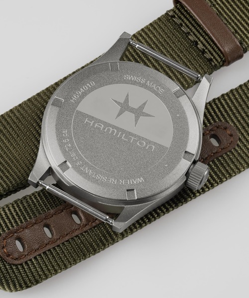 腕時計 HAMILTON 「ハミルトン」 腕時計 Khaki Field （カーキ フィールド）  クオーツ 38MM ブラック×グリーンの画像