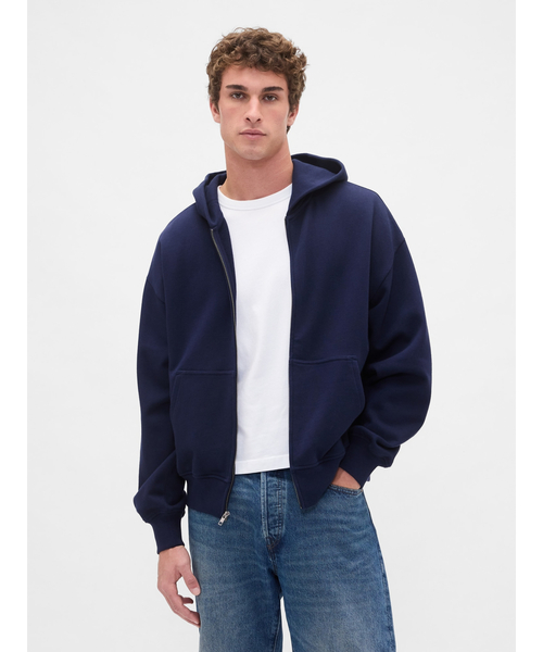 GAP（ギャップ） ジップアップパーカー L ネイビー メンズ : ZOZOTOWN