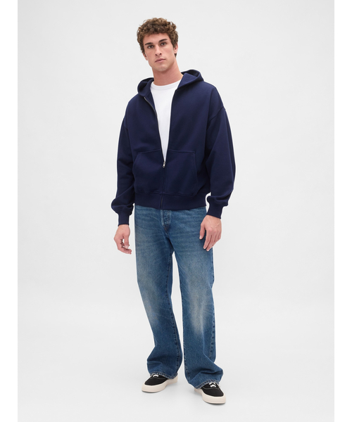 GAP（ギャップ） ジップアップパーカー L ネイビー メンズ : ZOZOTOWN