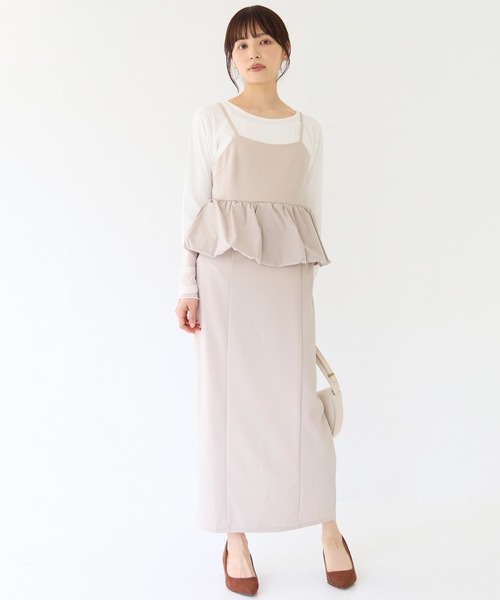「INCEDE」 キャミソールワンピース LL ブラック レディース_画像5