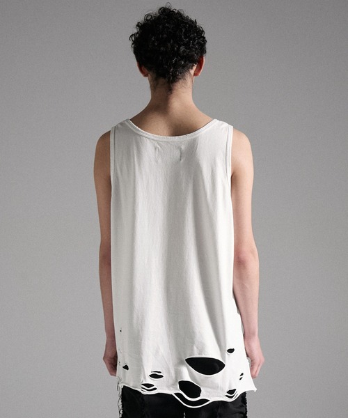 GRANCY タンクトップ 「GRANCY」Damage design Cotton Sleeveless Tee