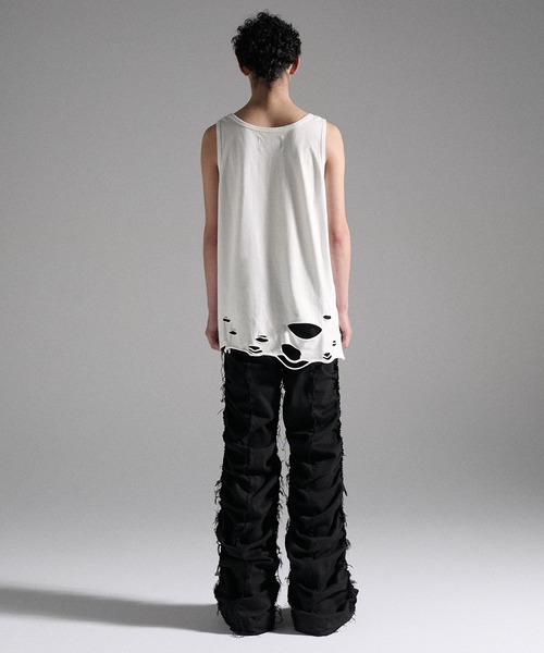 GRANCY ノースリーブTシャツ 2色セット GRANCY タンクトップ 「GRANCY」Damage design Cotton Sleeveless Tee