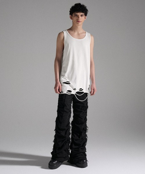 GRANCY タンクトップ 「GRANCY」Damage design Cotton Sleeveless Tee