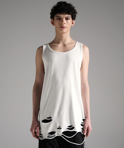 GRANCYノースリーブT 2枚セット GRANCY タンクトップ 「GRANCY」Damage design Cotton Sleeveless Tee