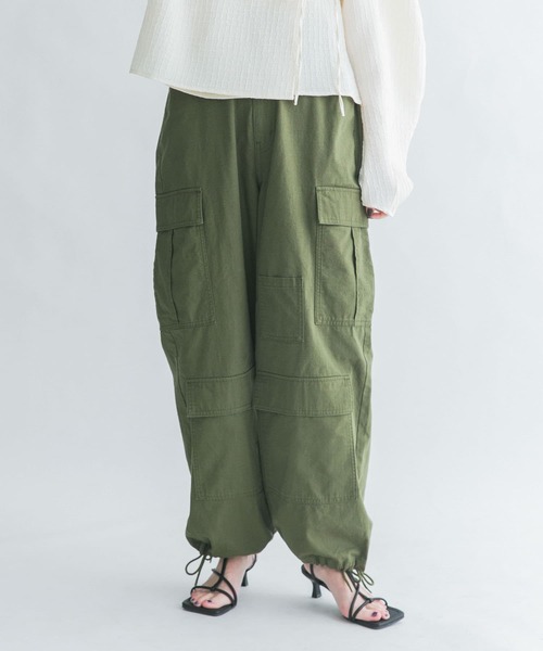 「KBF」 カーゴパンツ ONE カーキ レディース_画像9
