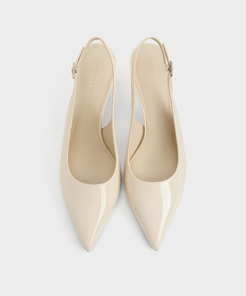 キートン・スリングバックパンプス ベージュ ピンク CHARLES ＆ KEITH（チャールズ&キース） パンプス Kaia カイア