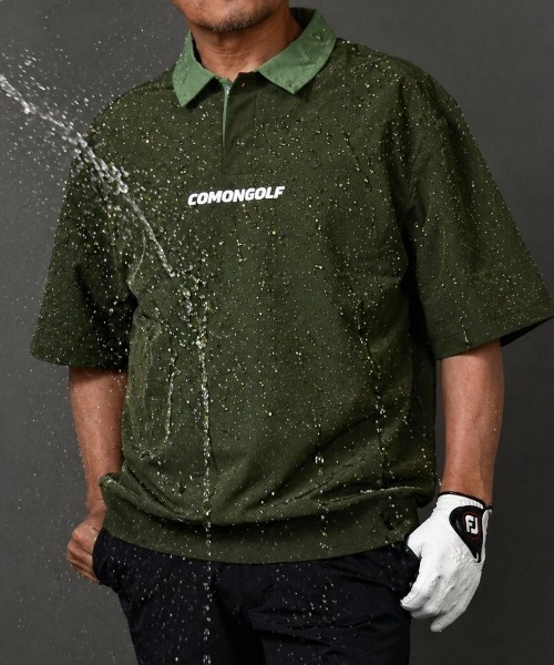 COMONGOLF（コモンゴルフ） ポロシャツ 半袖 撥水加工タフタ素材