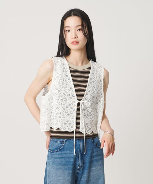 ✨CHANELタンクトップボーダーローズポケット✨ ❣️可愛い✨サマー特価✨ BEAUTY＆YOUTH UNITED ARROWS タンクトップ ノースリーブ マルチ