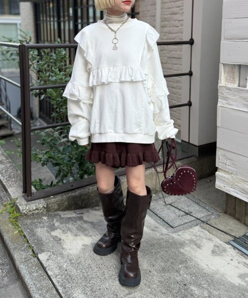 「w closet」 スウェットカットソー FREE ブラック レディース_画像8