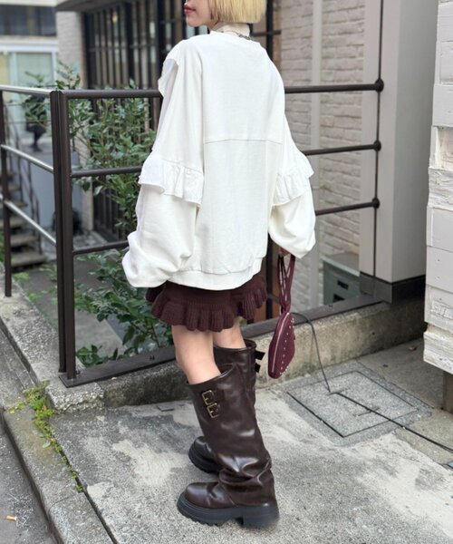 「w closet」 スウェットカットソー FREE ブラック レディース_画像9