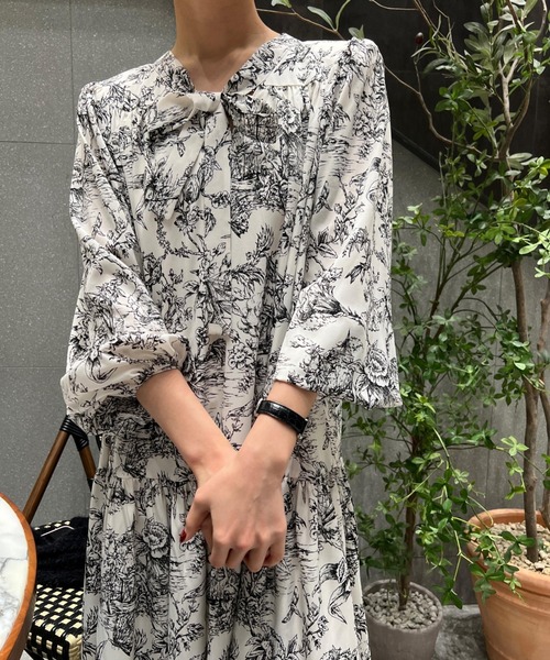 「N.s」 長袖ワンピース FREE ブルー レディース_画像5