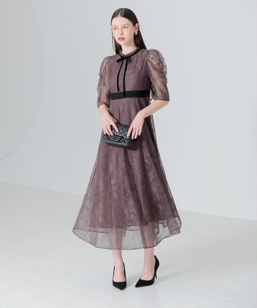 「Leja」 半袖ワンピース MEDIUM パープル レディース_画像4