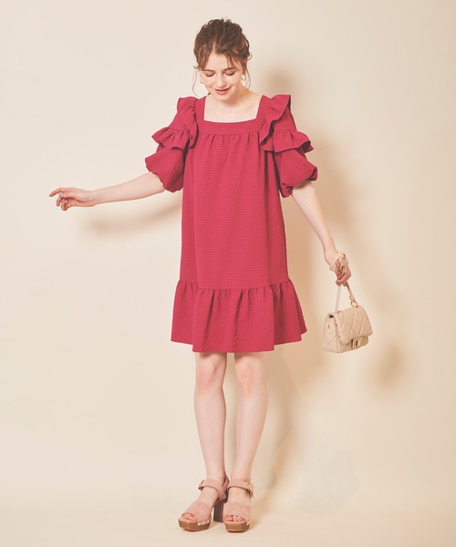 「31 Sons de mode」 半袖ワンピース 36 ピンク レディース_画像9