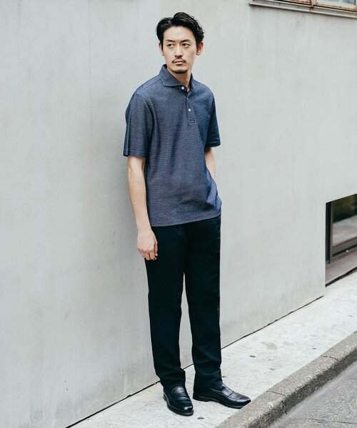 「EDIFICE」 半袖ポロシャツ MEDIUM グレー メンズ_画像2