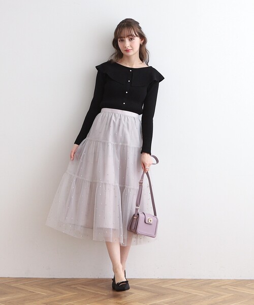 「couture brooch」 フレアスカート 38 ベージュ レディース_画像9