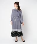 ワンピース 折紙プリント異素材切替スモックワンピースの詳細画像3