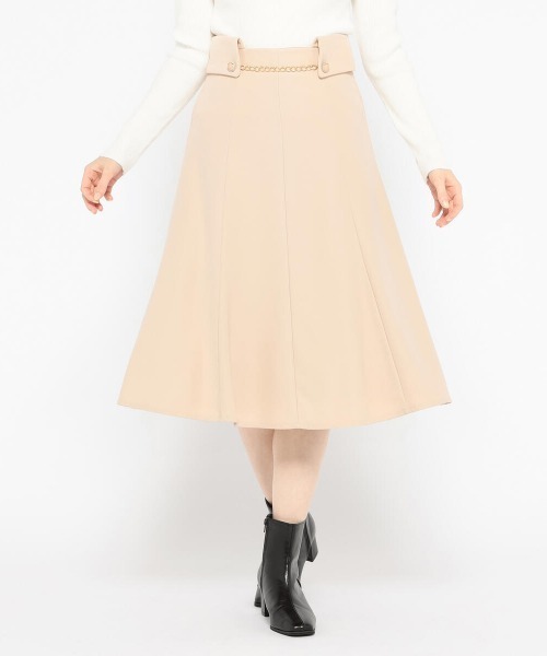 【新品未使用】マッシュマッシュ ブラウン フレアスカート チェーン付き MISCH MASCH スカート チェーン付きフレアースカート レディース