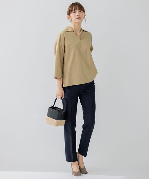 23区 パンツ 「洗える」ストレッチツイル センタープレス